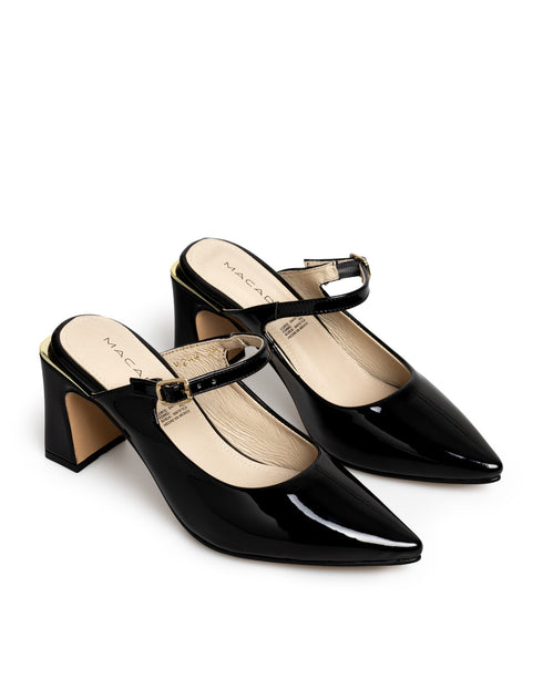 Zapatilla Negra Strap Punta Picuda 4244